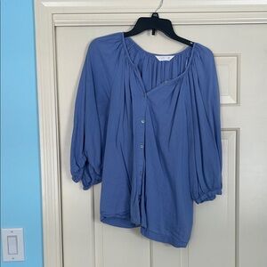 LC Lauren Conrad Periwinkle Button-Front Blouse